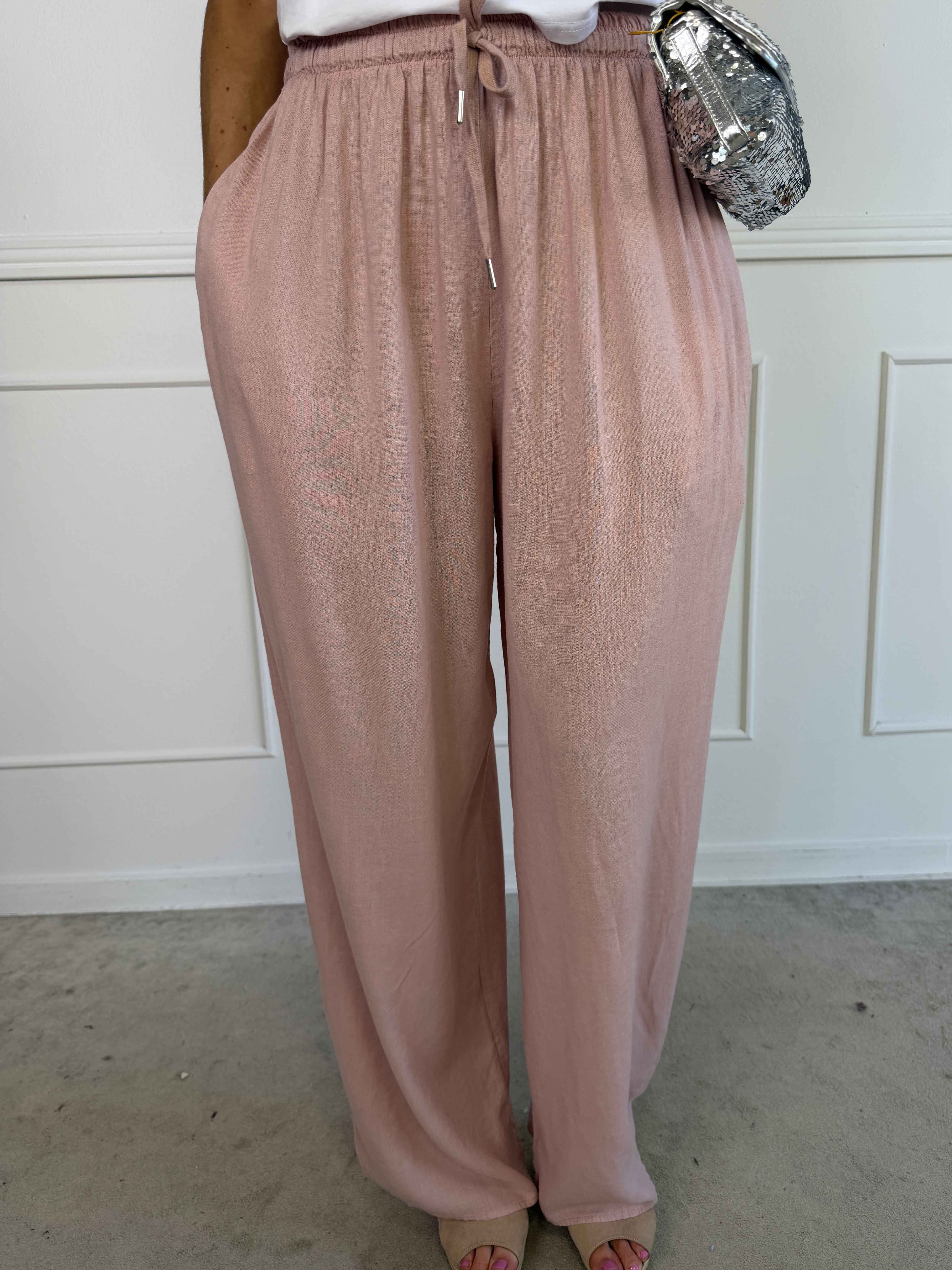 Clara - Lette bukser i viskose og hør